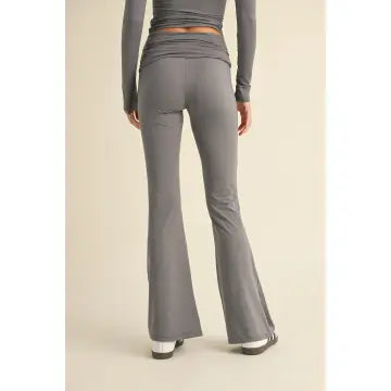 Soft Knit Foldover Flare Pants