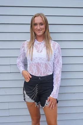Floral Lace Top - White