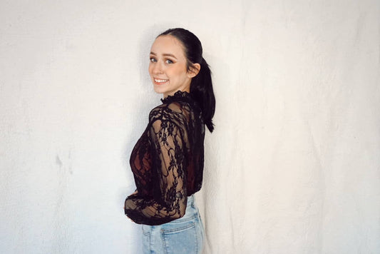 Floral Lace Top - Black