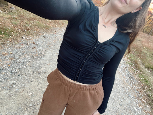 Lana Hook and Eye Top - Black