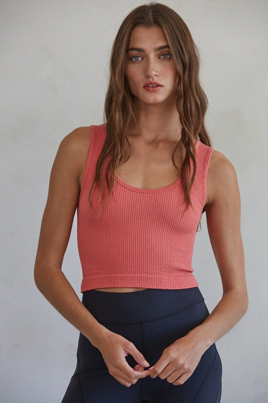 Reversible Seamless Tank - Cherry Pink