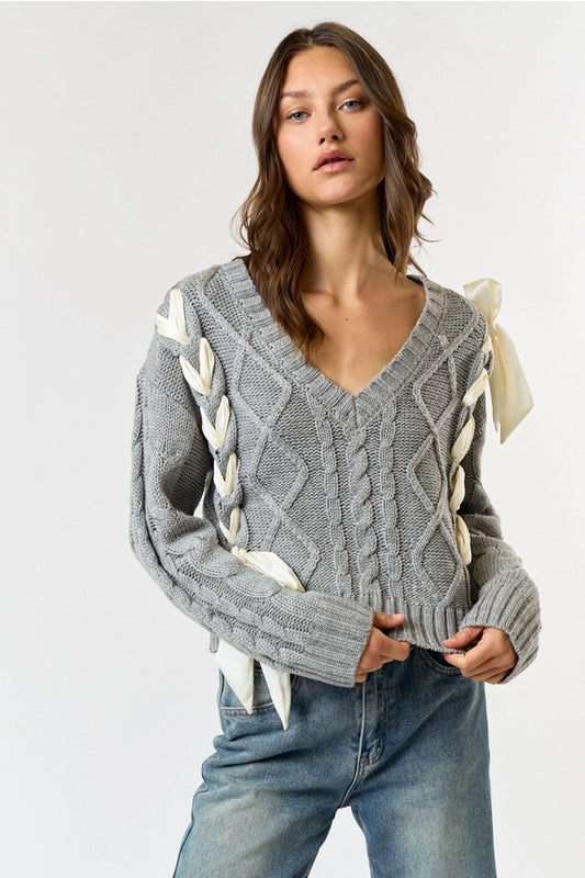 Satin Bow Sweater