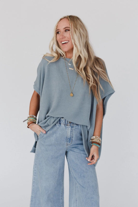 Moon Glow Knit Top - Seafoam