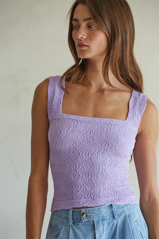 Jacquard Seamless Tank - Violet Tulip